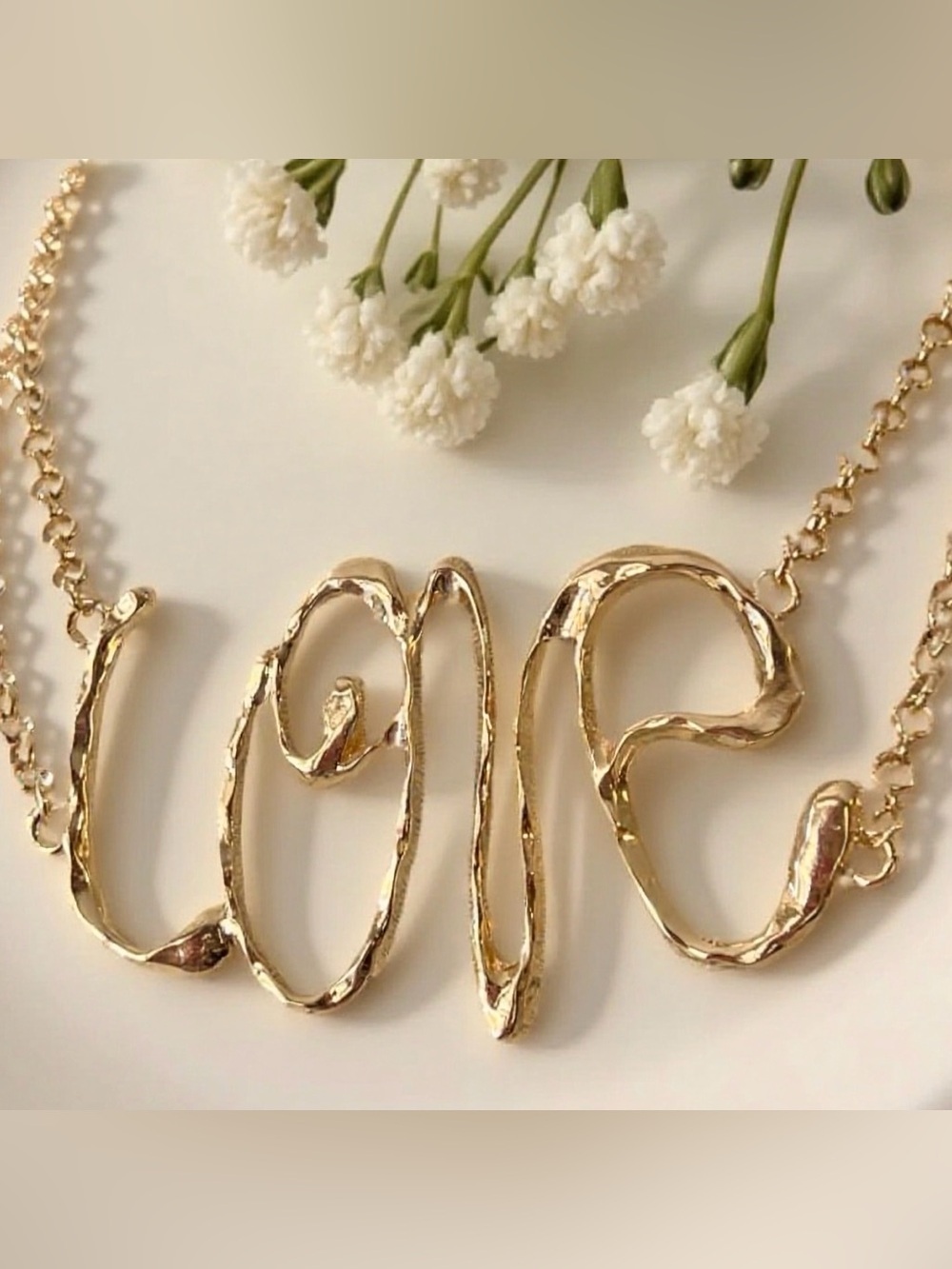 'Love' Script Gold Tone Necklace - Women's Jewelry